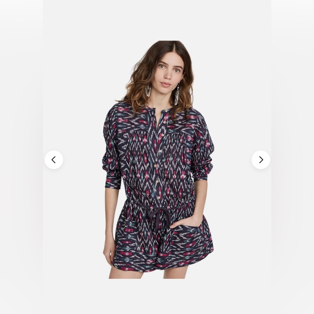 ISABEL MARANT ETOILE Lehana Romper Jumpsuit 36 Printed Cotton Long Sleeve